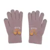 Guantes de cinco dedos guantes de punto diario cálido invierno nueva felpa al aire libre moda femenina pantalla táctil lindos estudiantes