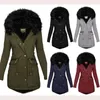 Women's Trench Coats Winter Collection Fashion Warm Women And Jackets Windproof Stand-Up Collar With Hood Slim Coat