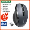 Mäuse UGREEN Drahtlose Maus Bluetooth 5,0 Maus Ergonomische 4000DPI 6 Stumm Tasten Maus Für MacBook Tablet Laptops Computer PC 2,4G Mäuse 231020