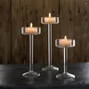 Ljushållare glas set teealight hållare hem dekor bröllop bord mittpieces kristallmiddag inställning 1 st