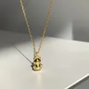 Chokers Ssteel 925 Sterling Silver Original 100% Teddy Bear Pendant Necklace Charm Halsband för kvinnor Designer Gold Neckless Jewellery 231020