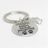 12pcs lot THE road to my heart is paved with pawprints DOG paw print For Dog LOVER Gift Jewelry key chain charm pendant key chain194e