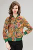 Veste Femme Courte 2023 Automne/Hiver Vintage Fait À La Main Perlé Tempérament Coupe Slim Floral Décontracté Petit Col Montant Manteau Taille S_XXL