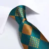 Neck Ties Gift Men Tie Teal Green Paisley Novelty Design Silk Wedding for Handky cufflink Set DiBanGu Party Business Fashion 231019