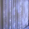 Decorazioni natalizie Tenda LED String Light Bianco caldo colorato Telecomando Camera da letto Vacanza Decorazione di nozze Ghirlanda di fata 231019