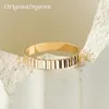 Anéis de casamento 14k ouro cheio de banda grossa anel de ouro feito à mão minimalista jóias delicadas manchas resistentes jóias boho anel à prova d'água 231020