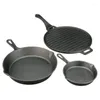 Chandeliers Cast Iron Skillet Set With Handles And Griddle Pre-seasoned 6" 10.5" 11"