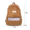 Backpack Women Canvas Green Vintage College Cool Lady Retro Female Laptop Book Bag Fashion Girl Kawaii Travel School Bags Trendy