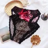 Unterhosen Sexy Herren Leopardenmuster Slips Spitze Unterwäsche Sissy Penis Pouch Höschen Nahtlose Dessous