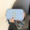 5A Designer Multi-color Camera Bag Handbag Women's Wide Shoulder Fashion Tie-dye Leather Italic Flash Strap Purse High Texture Mini Bag