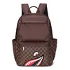 Trendy Shark Rucksack Fashion Classic Checker Herrenrucksack Outdoor Freizeit Reise Aufbewahrungstasche Herrentasche 231020