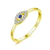 Tontgzhe Genuino 925 Sterling Silver Evil Eye Anello di Fascino Blu Cz Anelli di Nozze per Le Donne Fortunato Turchia Gioielli Regalo Ragazza2889