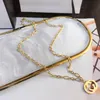 Luxury Design Necklace Choker Chain 18K Gold Plated Stainless Steel Necklaces Pendant Statement Fashion Womens Wedding Jewelry Acc3040