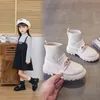 Stiefel Mädchen Lederstiefel Metallketten fliegende gewebte Nähte Prinzessin Stiefel Kinder Leder weiche Sohle Stiefel Kinder Socken Stiefel Mode 231019