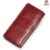 Wallets Cowskin Women Fashion Long Genuine Leather Lady Card Holder With Phone Case Female Purse For Handy Clutch