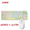 Tastiere AJAZZ Tastiera Mouse Combo AK992 Fai da te Swap meccanico con AJ199 PWM3395 Wireless 2 4GHz Gioco cablato per PC 231019
