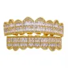 Hip hop grillz para homens mulheres diamantes grelhas dentárias 18k banhado a ouro moda ouro prata cristal dentes jóias275j