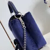 Bolsa de cadena tejida Velvet Bag Bag Bolsas de diseño de cristal