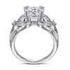 Bröllopsringar S925 Sterling Silver Ring Woman 2 Carat Diamond Engagement Wedding Jewelry Fine 231019