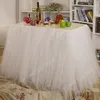 Table Skirt Tutu Tulle Table Skirt Wedding Party Tulle Tableware Cloth Baby Shower Birthday Event Banquet Decor 231019