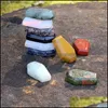 Stone Natural Crystal Stone Ornaments Coffin Shape Reiki Healing Chakra Quartz Mineral Tumbled Gemstones Hand Piece Home Decoration Ac Dhyvh