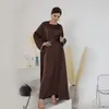 Roupas étnicas Abaya para Mulheres Dubai 2023 Islam Kimono Cetim Beading Mangas Turquia Modéstia Robe Lindo Partido Estilo Muçulmano