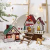 Andra leksaker Jul LED Ljus trähus Lysande lyx Bungalow Juldekorationer Heminredning Fairy Night Lamp Pendant Kids Gift 231020