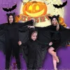 Cosplay Adultos Niños Vampiro Murciélago Cosplay Traje Mono Negro con Alas Capucha Catsuit Halloween Carnaval Fiesta Escenario Traje