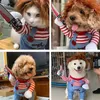 Hundkläder halloween kostymer dödliga husdjur chucky docka roliga klä upp katter skrämmande och skrämmande vårdnadskläder för små hundar