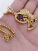 Chains Personalized Funky 18K Gold Plated Animal 3D Iced Leopard Pendant Necklace