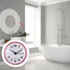 Wall Clocks Round Roman Numerals Clock Sucker Para Mujer Interior Waterproof Bathroom