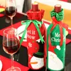 Decoraciones navideñas, 5 estilos, decoraciones para mesa de cena para el hogar, funda para botella de vino, regalo de muñeco de nieve de Papá Noel, suministros para fiesta de Navidad