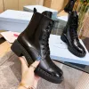 Neue Designer-Stiefel für Herren und Damen, Monolith, glänzend, abnehmbare Nylontasche, Kampfschuhe, Nylon, Hailf Outdoor, dicker Boden, mittellanger Stiefel, Größe 35–41