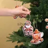 Christmas Decorations 12/6PCS Christmas Gingerbread Man Tree Hanging Pendant Ornaments Merry Christmas Decorations Paper New Year Gift Navidad Noel x1020