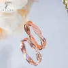 Anillos de boda FENTTECI 925 Plata esterlina Anillo de oro rosa Doble brazo de giro Anillo de diamante Nicho femenino Personalidad Anillo de giro 231020