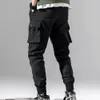 Calças masculinas Harajuku Calças de carga casuais para homens preto resistente ao desgaste calças jogger multi bolsos masculino slim-fit calça streetwear japonês 231019