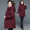 Trench da donna Giacca ampia imbottita in cotone Autunno Inverno Abbigliamento Filo di vite Floccaggio Ispessito College Vento Manica lunga Con cappuccio T275