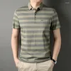 Polos Summer Pullover Kllar Button Pasek Kieszonkowy Krótkie rękawowe koszulka koszulka polo Modna Moda swobodny formalny vintage Tops