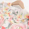 Flicka klänningar flickor kläder prinsessan klänning docka krage strandkläder elegant blommig småbarn romantisk trasig blomma