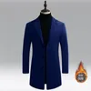 Jaquetas masculinas estilo coreano homens trench coat lapela botões de lã casual casaco quente longo outwear primavera windbreaker 231020