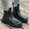 Stövlar Autumn Winter Chelsea Boot Platform Black Beige Ankel för kvinnor Fur Short Y Punk Gothic Shoes 3540 231019