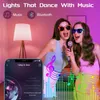 Décorations de Noël RGB IC arbre fée chaîne lumière LED boule guirlande Bluetooth multicolore étanche lampe extérieure Noël fête de mariage décor 231019