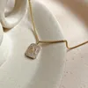 Chokers Trendy Fine 14K Real Gold The Letter M Chain Pendant Necklace for Women Temperament Fashion Jewelry Bling AAA Zircon Girl Gift 231020