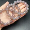 Link Bracelets Natural Chalcedony Bracelet Women Fashion Reiki White Clear Quartz Round Stone Strand Bangles Summer Jewelry Gift 14MM