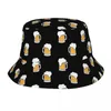 Baskenmütze, trendiges Bob-Mütze mit Bierschaum-Muster, Unisex, verstaubar, für den Außenbereich, für Jungen, Liebhaber, Angeln, Sommer, Strand, Urlaub, Kurzurlaub, Kopfbedeckung