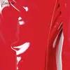 Kvinnors t-shirt kvinnor faux patent läder turtleneck toppar långärmad skjorta blixtlås pvc pullover svart röda pu läder kläder streetwear anpassad 231019