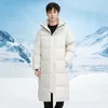 Mäns västar 30 ° C Down Jacket Men Long Jackets Winter Warm Lightweight White Duck Coats Streetwear Overcoat Clothing 231020