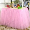 Table Skirt Tutu Tulle Table Skirt Wedding Party Tulle Tableware Cloth Baby Shower Birthday Event Banquet Decor 231019