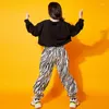 Stage Wear Costumes Hip Hop pour filles Jazz Dancing T-shirt Pantalon Enfants Vêtements de salle de bal Tenues Effectuer un costume de costume de compétition de danse