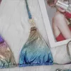 Costume da bagno da donna Costume da bagno europeo americano sexy moda donna Set bikini colorato con stampa serpente abbronzante con cinturino diviso accessorio con strass